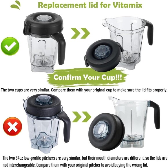 Vitamix Lid Replacement 64 oz Low-Profile Container Lid for 750, 7500, 5300, 780 - Picture 5 of 8